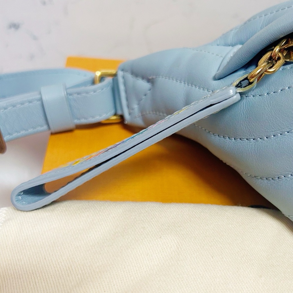 Authentic Louis Vuitton Pale Blue Wave Smooth Calfskin Bum Bag - Picture 11 of 14
